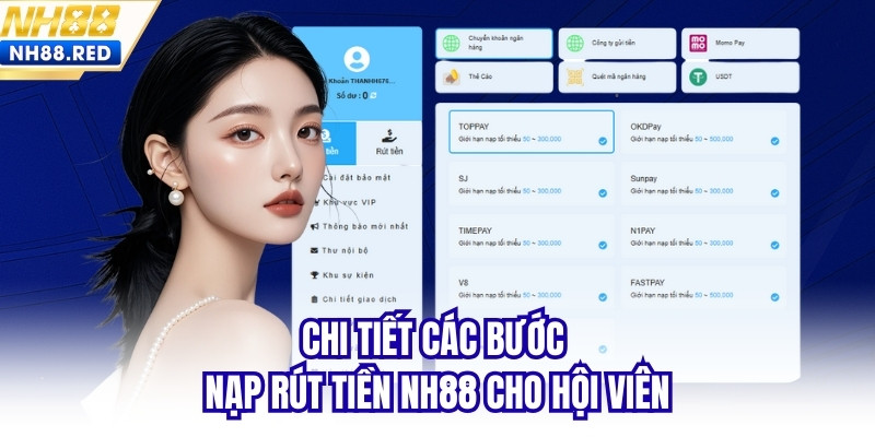 Chi tiết các bước nạp rút tiền NH88 cho hội viên